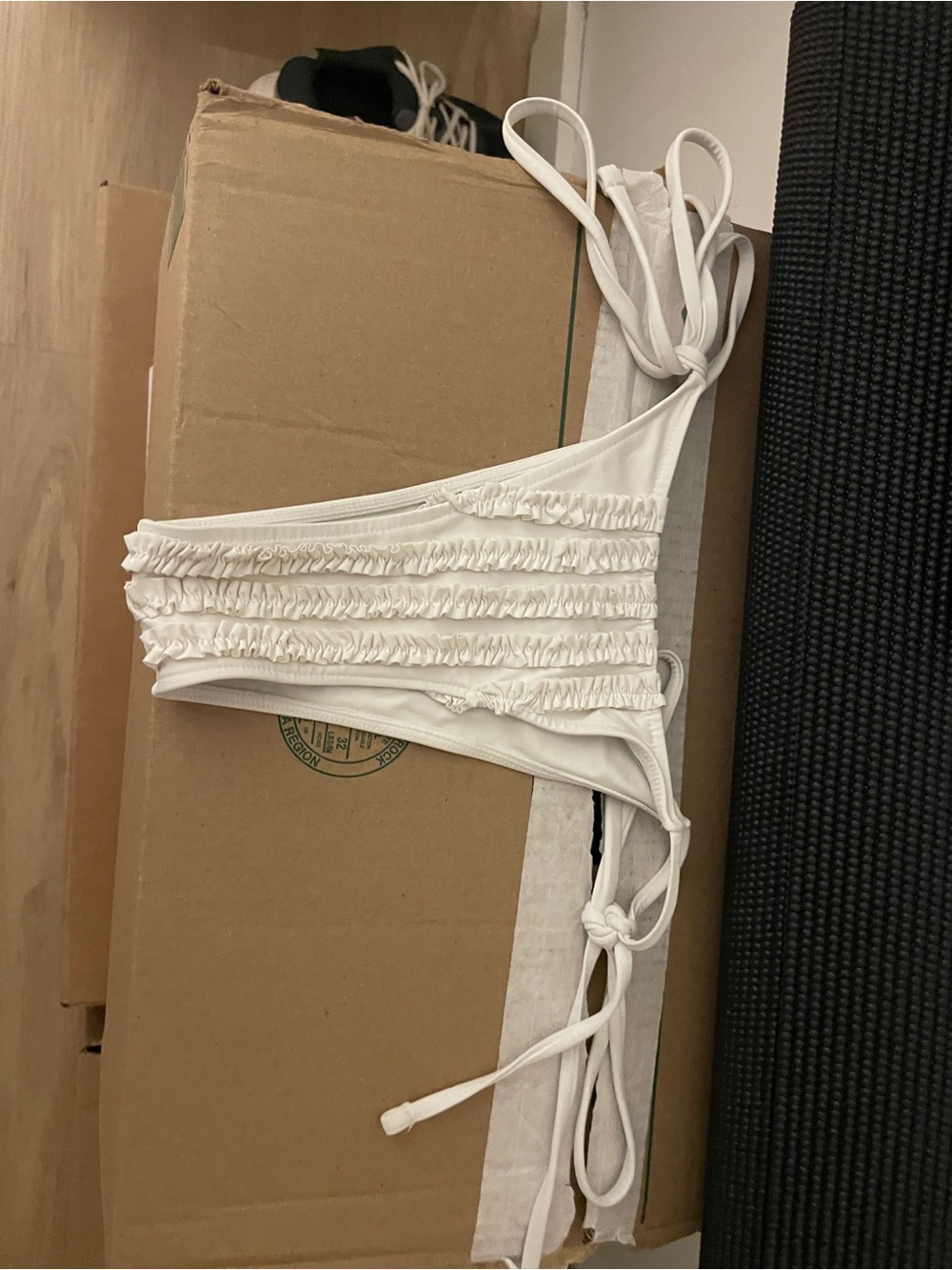 Swimsuit bottoms – White Ruffle Side-Tie